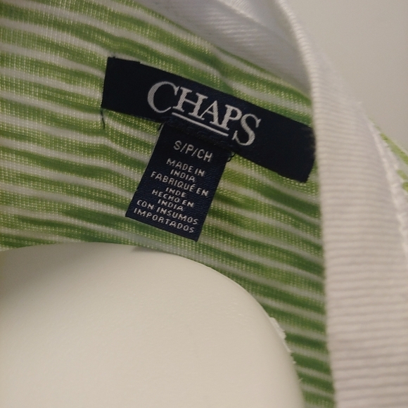 NWT Chaps green and white striped t-shirt - Picture 3 of 4
